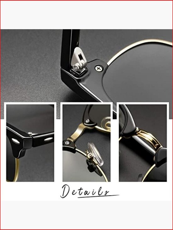 Half Frame Browline Polarized Sunglasses UV Protection Unisex